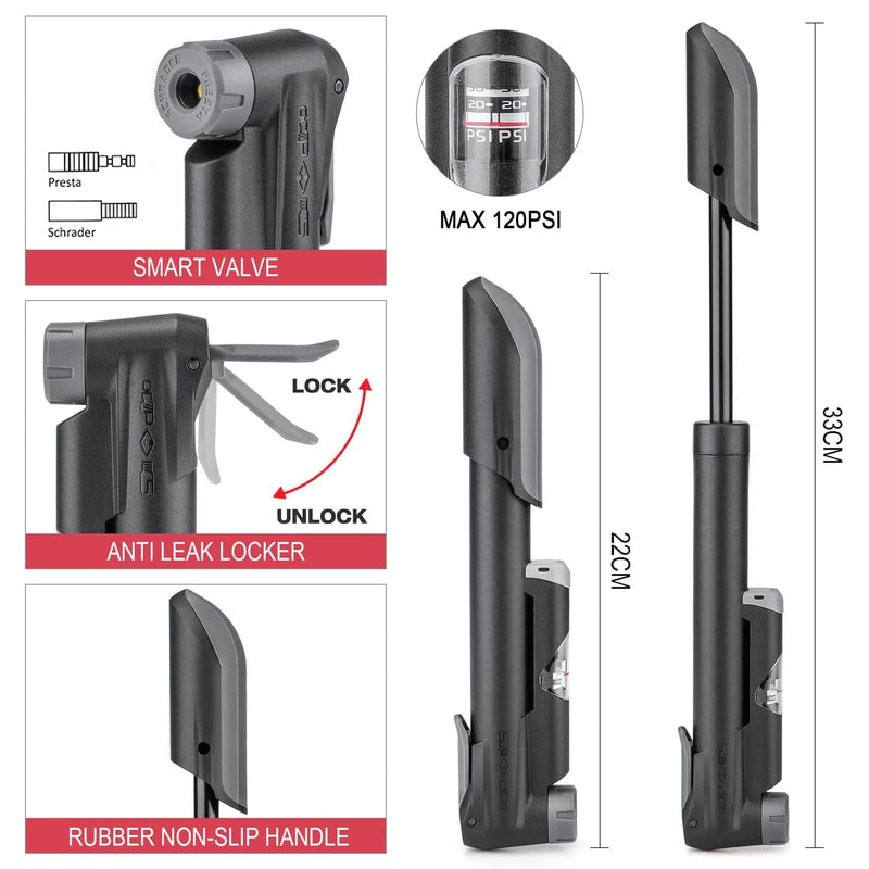 Bicycle Repair Tool Kit with Bike Pump & Saddle Bag - Bike Tool Kits for Repair and Maintenance at Home or on the Road - Bike Tire Repair Kit