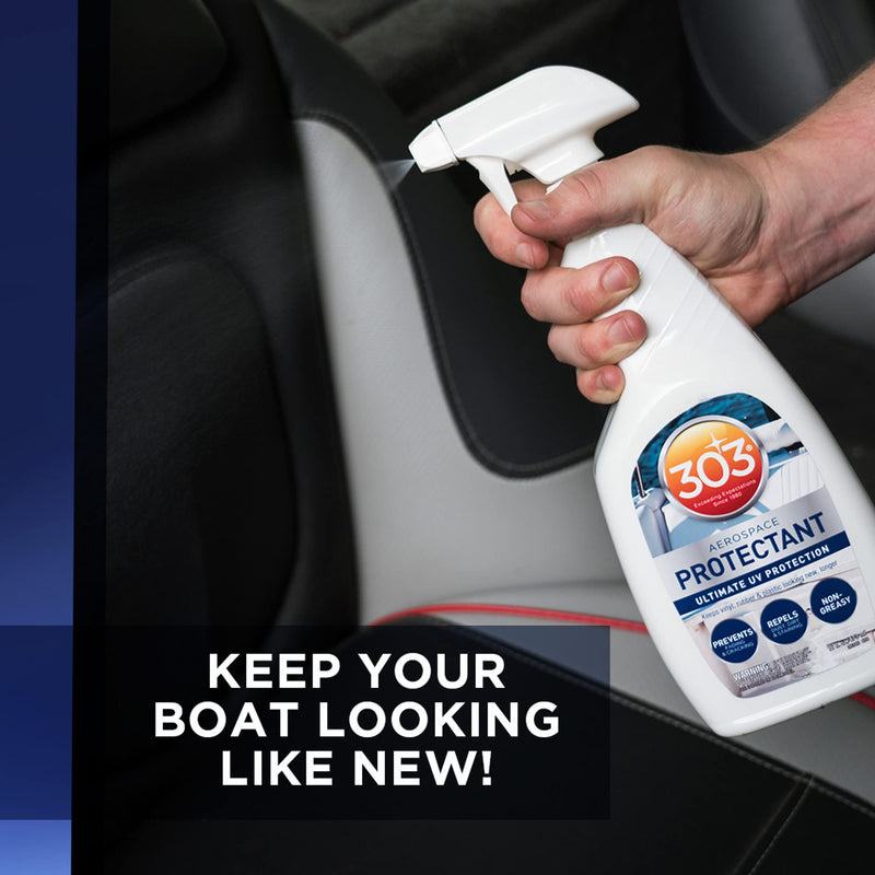 303 Products Marine Aerospace Protectant Spray – UV Protection, Repels Dust, Dirt, & Staining, Matte Finish, Restores Like-New Appearance, Outdoor Patio & Boat Cleaning Supplies 16 Fl. Oz. 16 fl. oz.