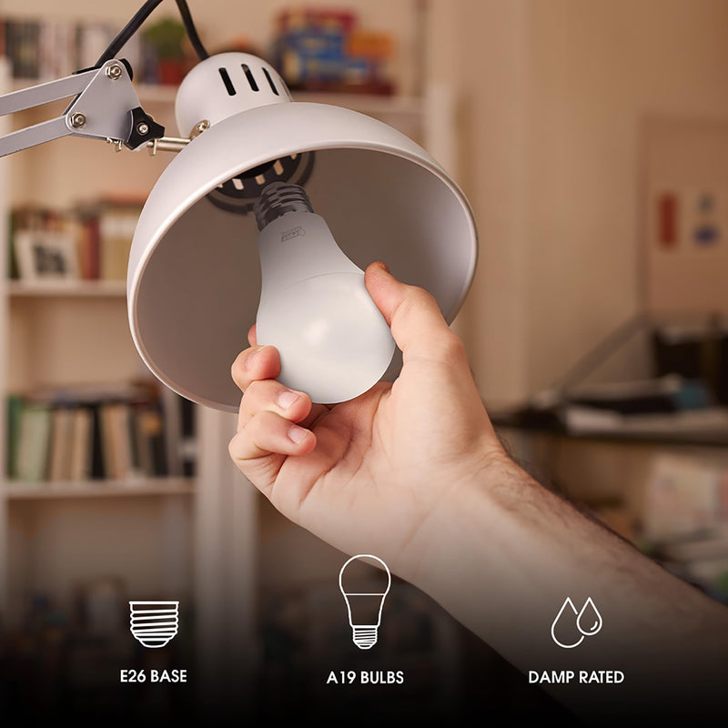 Feit Electric A19 100W Equivalent LED Light Bulbs, Dimmable LED Bulbs, 3000k Bright White, 1600 Lumens, 22 Year Lifetime, CRI90, UL Listed, 12 Pack, OM100DM/930CA/2/6