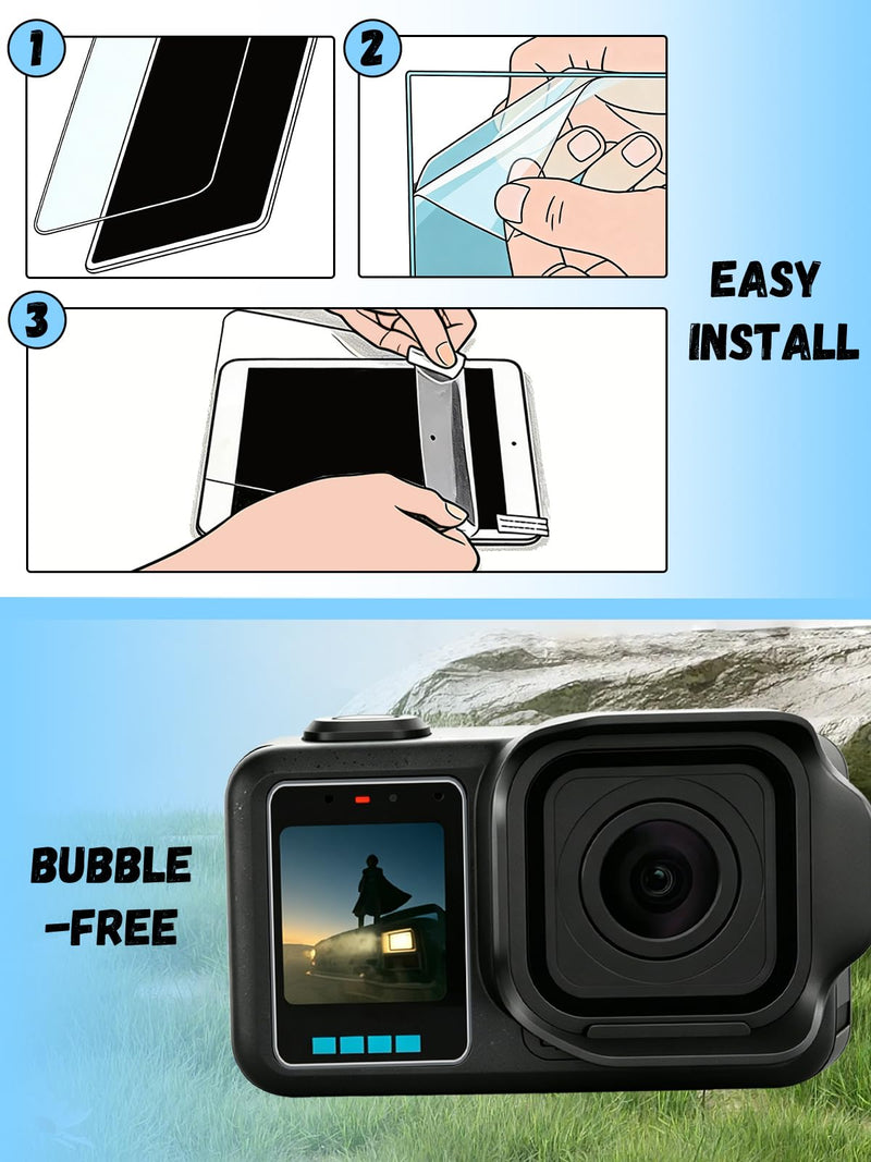 [2+2+2 Pack] for GoPro MISSION 1 Pro Hydrogel Film Screen Protector. | Self-Healing Anti-Scratch Bubble Free Easy Installation.