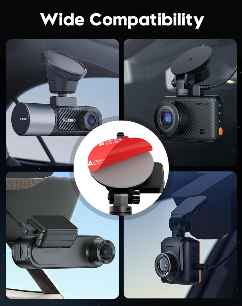 4Pcs Adhesive Pads for Dash Cam, 2.48" Heat Resistant Sticky Tape | Round double-sided sticky tape replacement. 63mm high-bond sticker for windshield, GPS, car mount. With adhesion promoter. 2.48inches / 63mm