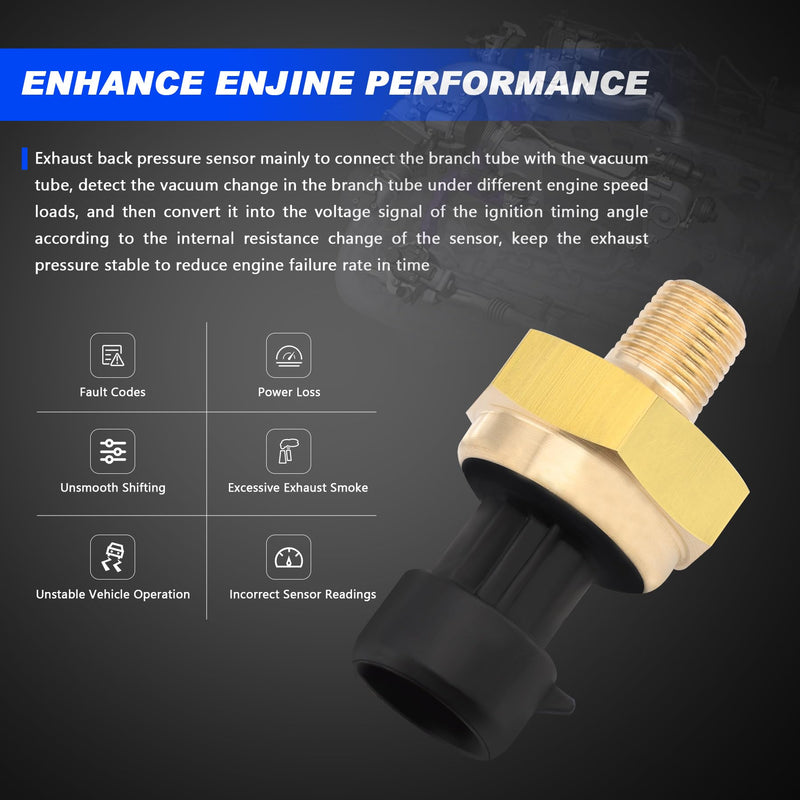 Exhaust Back Pressure EBP Tube Sensor & Wire Harness, Compatible with Ford 6.0L V8 Turbo Diesel F250 F350 F450 F550 Super Duty Excursion 363 2003-2004, Replace 598-113 EGR172 EBP Tube Sensor Set 2003-2004 6.0L Silver 1