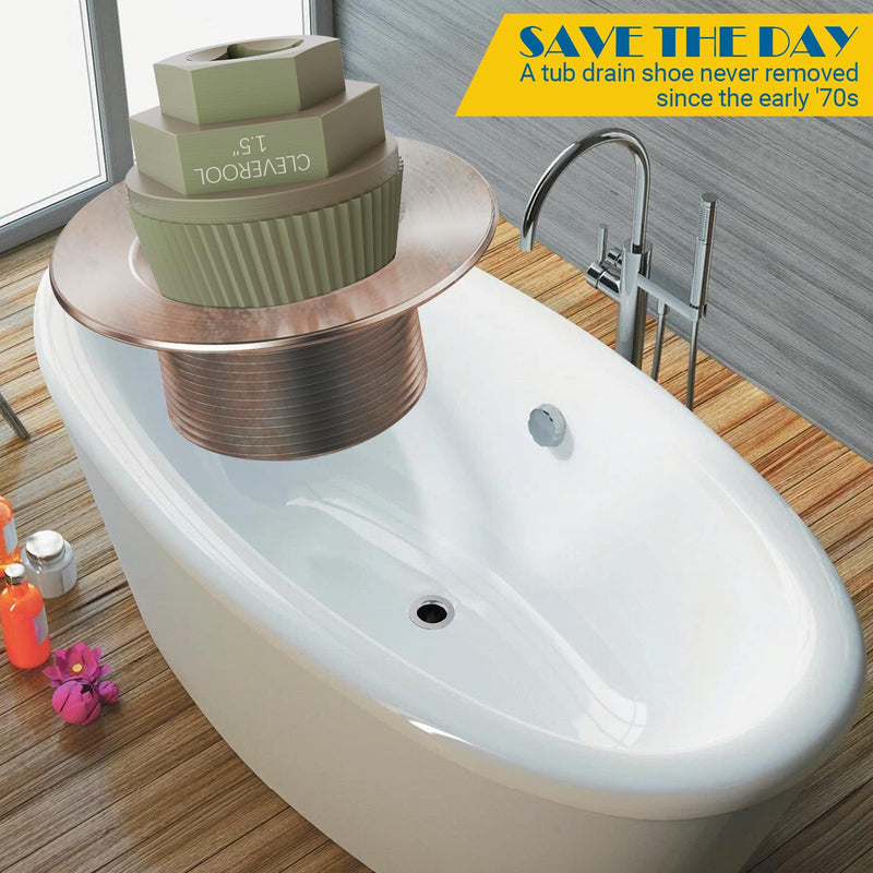 1.5'' Tub Drain Extractor, 8PCS Pipe Nipple Extractor Set with 1-inch Socket, Remove the Old, Broken, Stubborn, Rusted Drain Tub Bathtub Remover, Strong Grab Plumbing Tools with Storage Case 8-piece