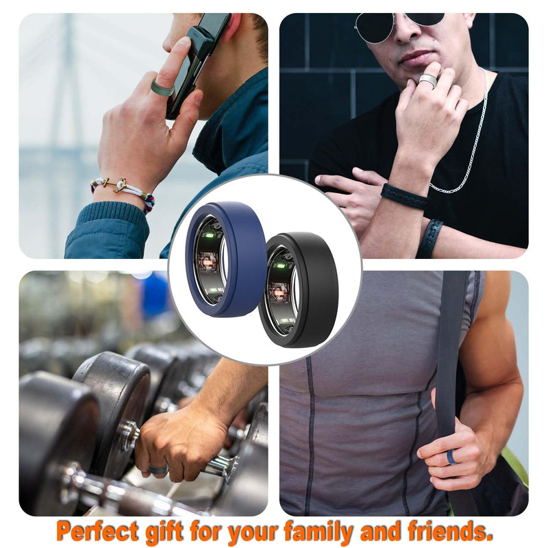 BO&DQQ 2 Pack Ring Cover Compatible with Oura Ring Protector,Soft Silicone Case for Oura Ring Gen 3 Working Out [Smart Ring Width 7-8mm] 4pack S for 6/7/8/9/10