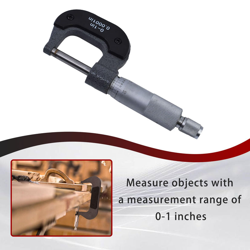 findmall 0-1" Outside Micrometer 0.0001" Carbide Tipped 0-1 Inch Micrometer Machinist Tool
