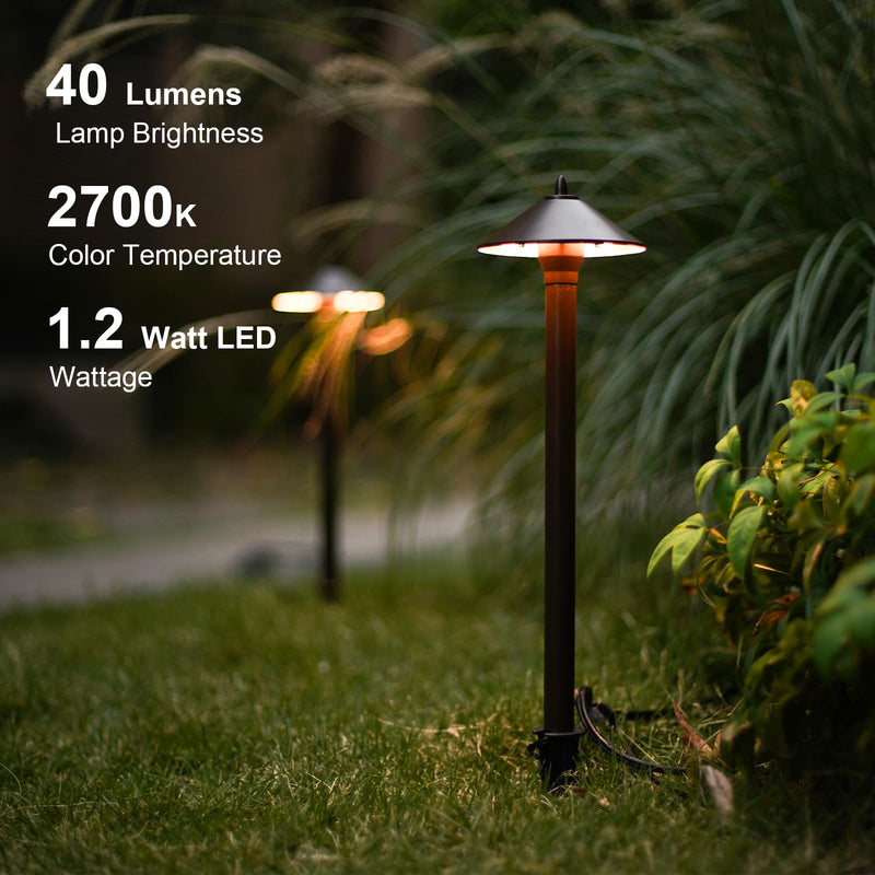 GOODSMANN Landscape Lighting Low Voltage Path Lights Floodlight Outdoor Lighting with Replaceable LED Bulb 1.2W 40 Lumens 2700K Brown 9121-11501-01A 1 Pack