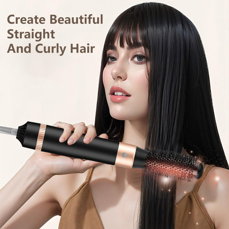 Hair Dryer Brush, 5 in 1 Hot Air Brush, 1000W Multi-Functional Hot Brushes with Detachable Heads for Hair Styling for Curling, Straightening, Drying, (A Heat-Resistant Glove)