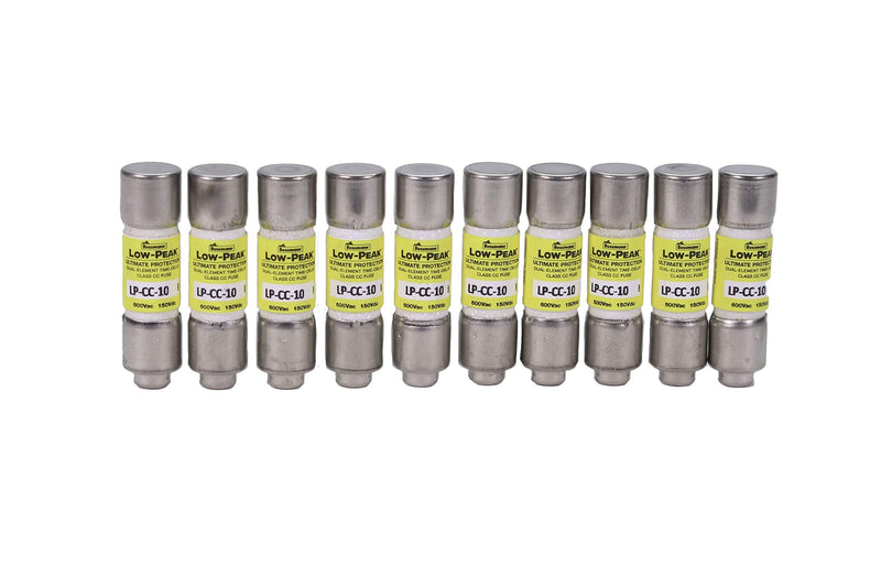 BUSSMANN LP-CC-10 Low-Peak, 10 AMP Class Cc 600V Fuses, Nib - 1 Box of 10