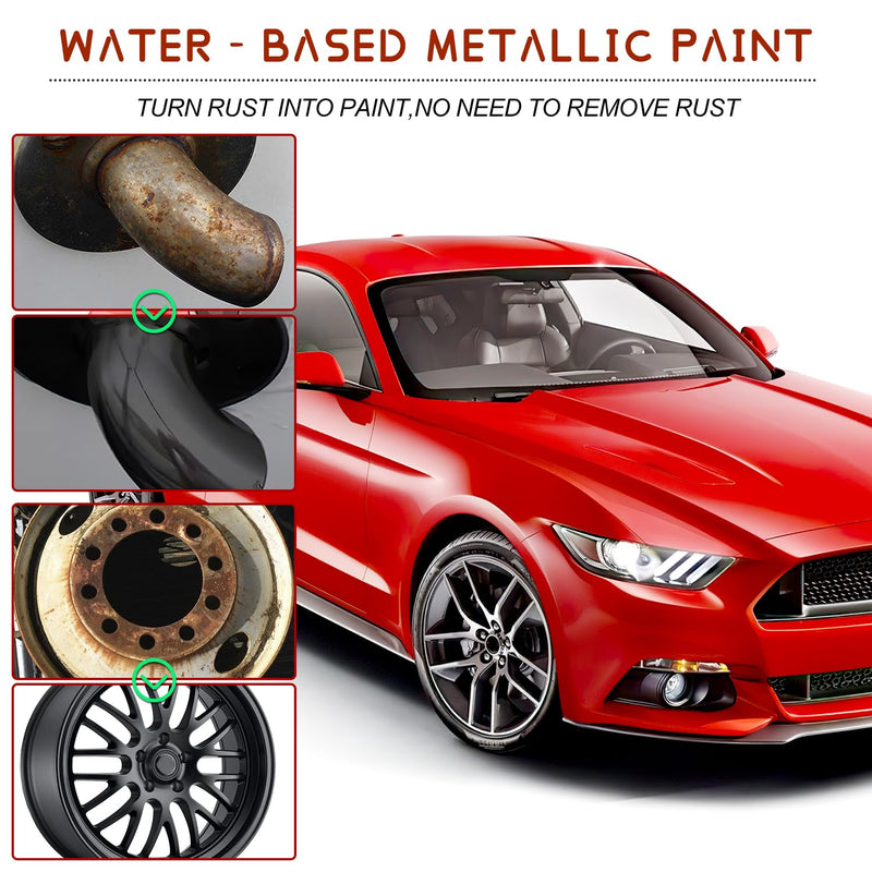 Rust Renovator,Rust Remover for Metal,Rust Converter for Metal,Water-Based Rust Remover for Metal, Rust Removal Converter Metallic Paint with Brush,Multi-Functional Anti-Rust Paint 300g(Black) A
