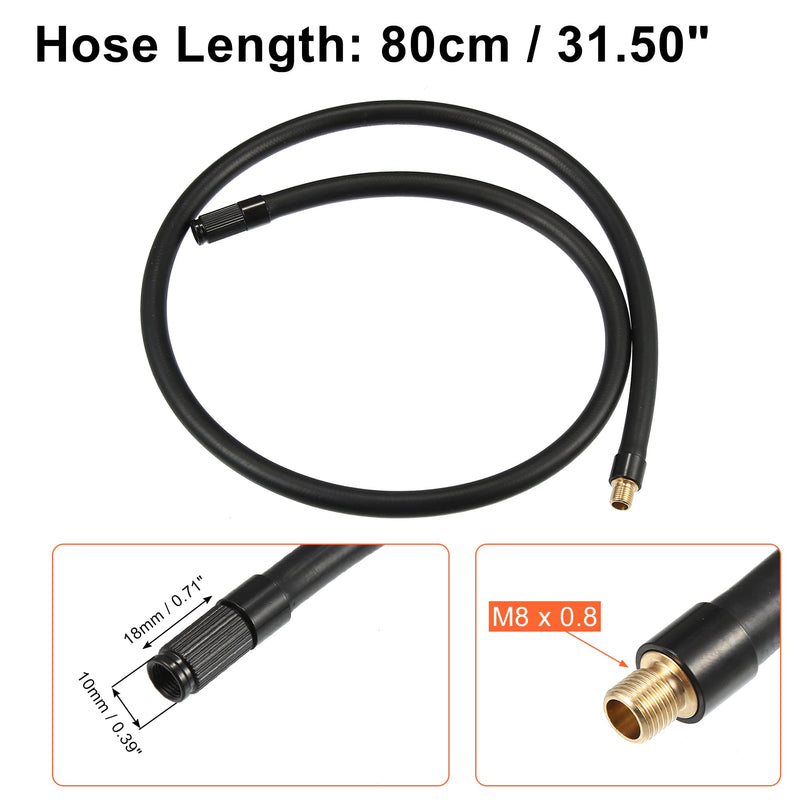 X AUTOHAUX 80cm Threaded Tire Inflator Extension Hose Chuck Adapter Air Pump Tube Tire Valve Connection Pipe for Car Truck Bike MTB Portable Compressor Copper Rubber 80cm Length