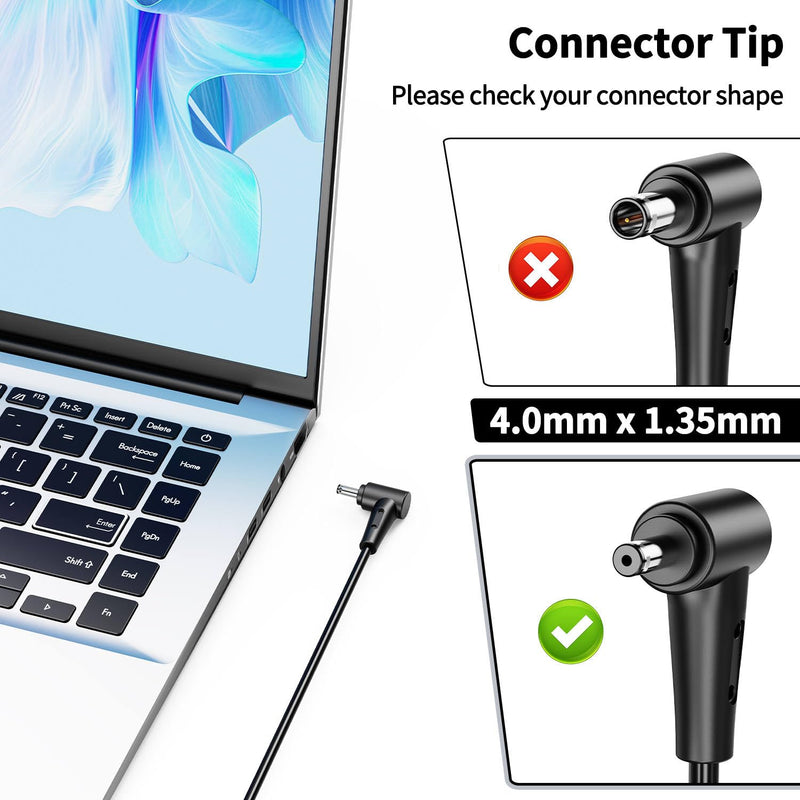 45W 33W Laptop Charger Compatible with Asus ZenBook X540S X540L Q504U Q302L X553M Q200E C300S C300M Q200E Q502LA X200MA X541NA Vivobook X512 X512JA X512DA X515 F415E F415 F512J Power Supply Adapter