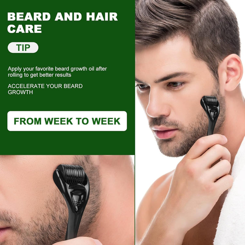  [AUSTRALIA] - Derma Roller 1.5mm Hair Growth Men and Women, Beard Roller Microneedling Roller for Growth, 540 Silver Micro Needling Roller for Men and Women, Microneedle Face Roller for Beard Growth(1.5MM)
