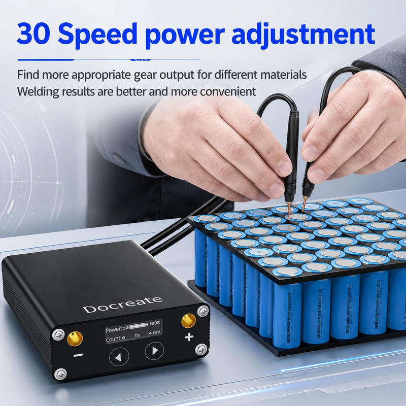 5500W Handheld Spot Welder, Portable Battery Spot Welding Machine with LCD Display, 30-Level Adjustable Power, 5500mAh USB-C Mini Welder Kit for 18650 Battery Packs 407 Spot Welder