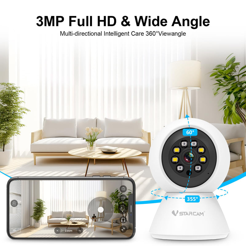 VSTARCAM 1080P Pet Camera Indoor for Dog Camera with Phone APP IR Night Vision, Motion Detection, 2-Way Talk with 7/24 Recording Cloud/SD Card Storage