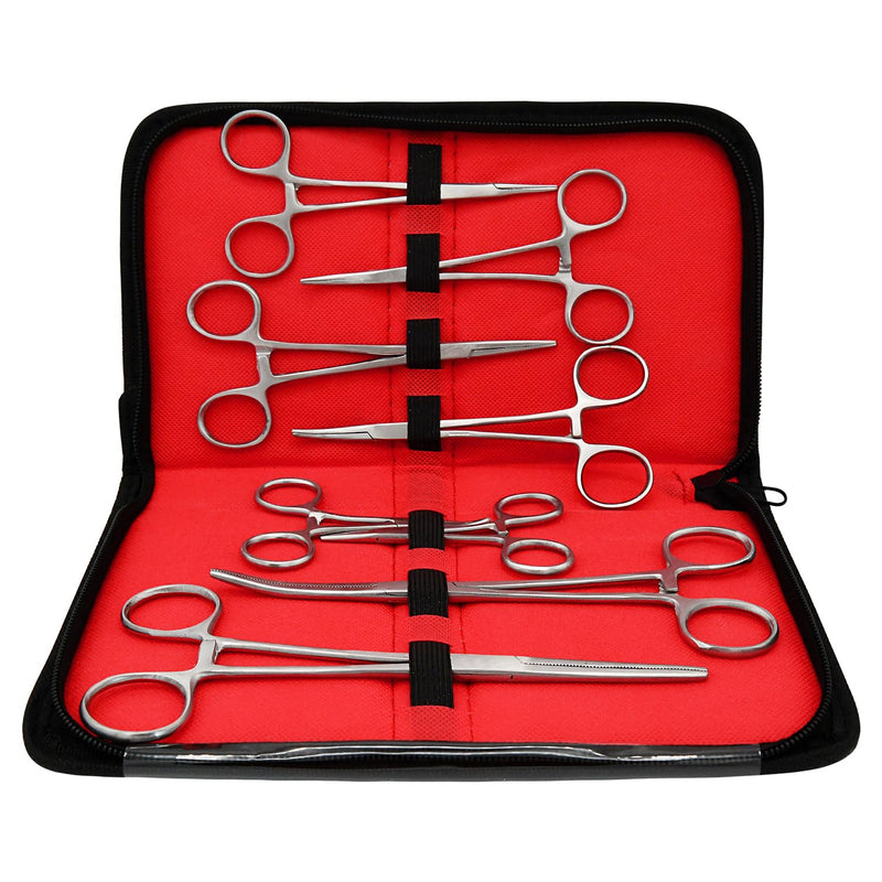 Ultimate Hemostat Set In Zipper case Fishing Tools Items Stainless Steel (Kit-4 (8 pcs 3.50",5",5.50",7.25" (4 Str/4Cud)) Kit-4 (8 pcs 3.50",5",5.50",7.25" (4 Str/4Cud)