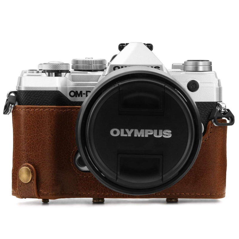 Megagear MG1863 Ever Ready Genuine Leather Camera Case Compatible With Olympus Om-D E-M5 Mark Iıı - Brown