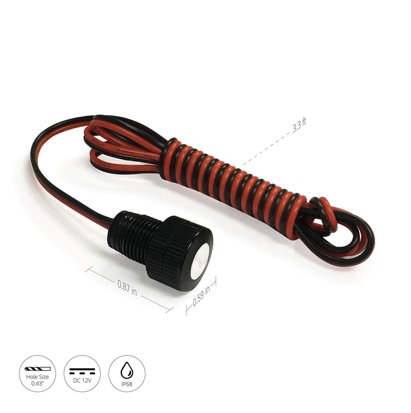 Oznium BRIGHTEST Light Bolt - Flush Mount 12V LED Light for Bumper, Grille, Cars Interior, Dash, Ambient Lighting, Motorcycle w/SLEEK Aluminum Housing & Screw Nut (11 mm Black, Cool White LED) 11mm (about 7/16") 12,000K Cool White LED