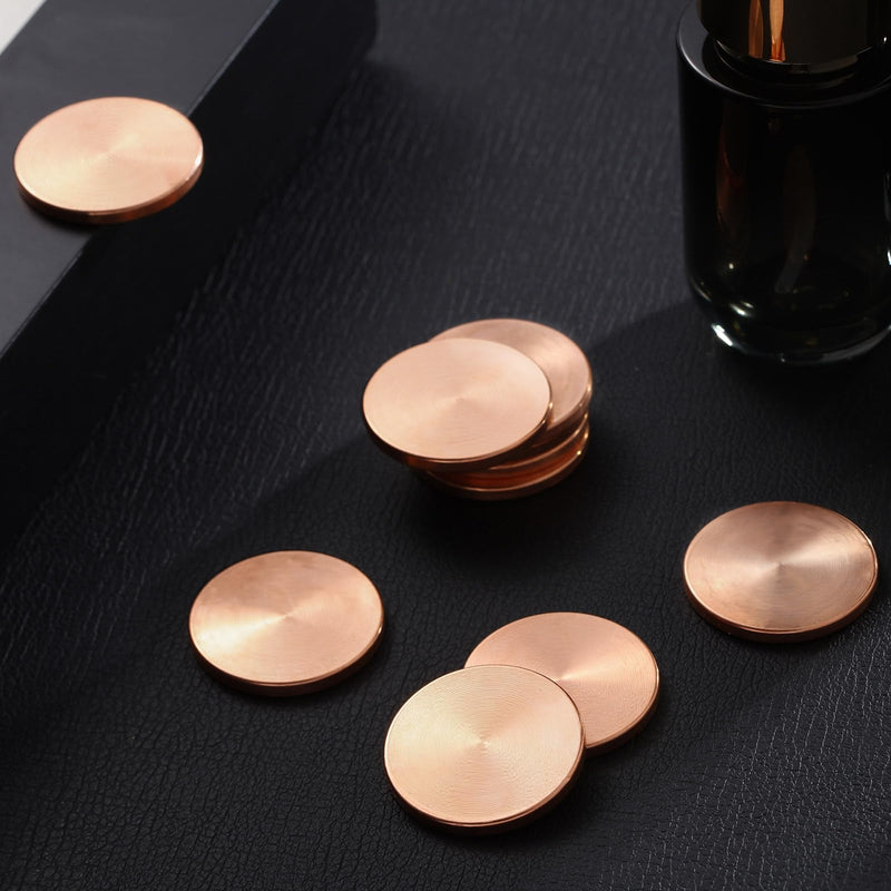 15 Pcs Copper Round Discs 1-1/4" Dia. x 1/8" Thick Solid Blank with Velvet Storage Bag for DIY Crafts Engraving Commemorative Collection 15