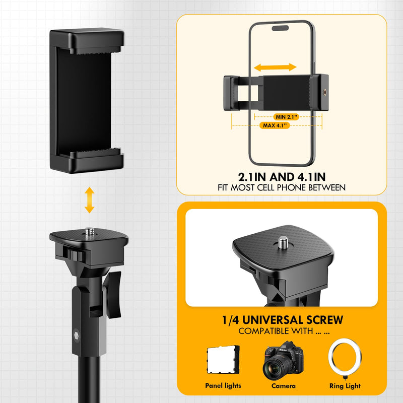 EMART 52’’ Tripod for iphone, Adjustable Cell Phone Travel Tripod Stand with Remote for Video Recording, Flexible Smartphone Selfie Stand for Camera Ring Light Filming