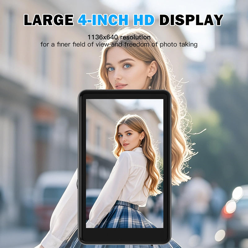 Back Camera Monitor iPhone,Newest Magnetic Phone Vlog Selfie Monitor Screen for Content Creator,Influencer and TikTok,Live Streaming,Compatible with iPhone & Android, Black