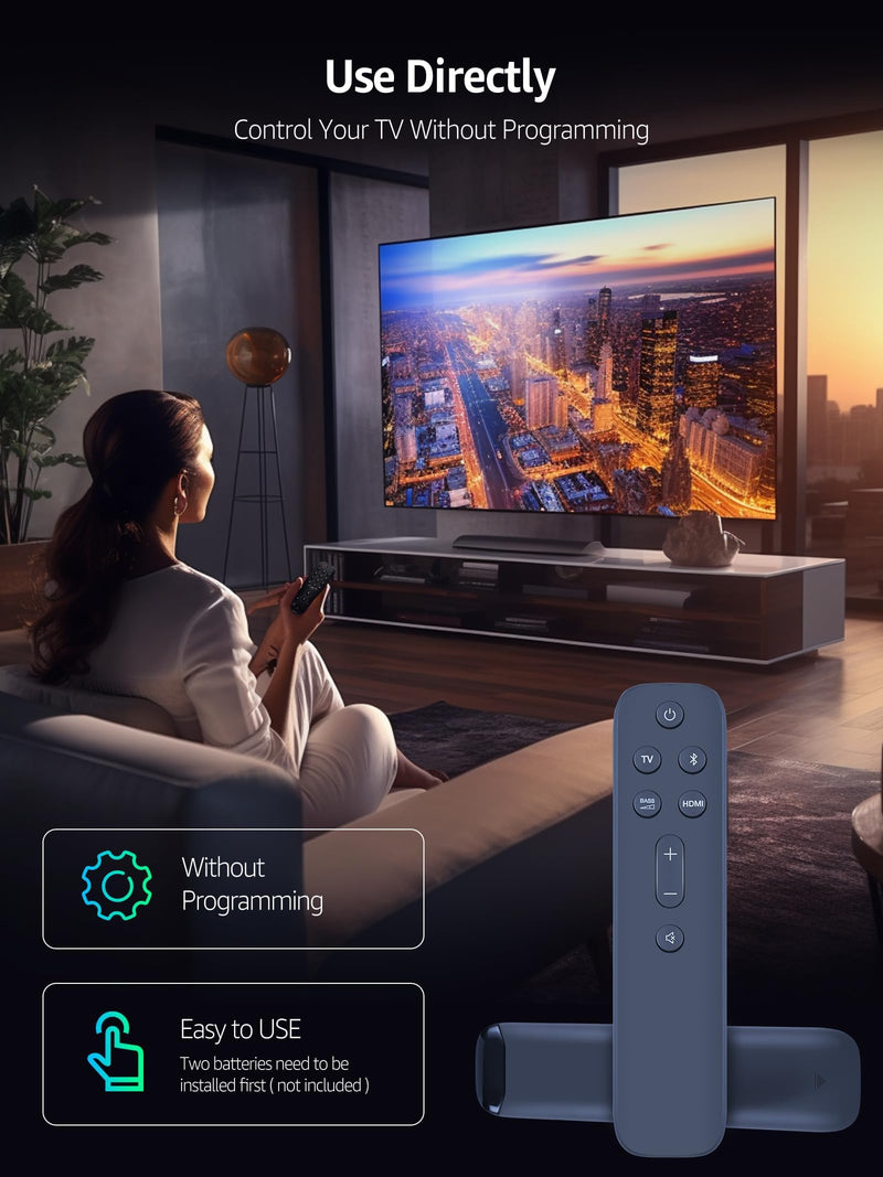 New Replacement Soundbar Remote Control for JBL Bar 5.1 Surround Sound Bar System JBL2GBAR51IMBLKAM, for 2.1 Deep Bass (MK2)