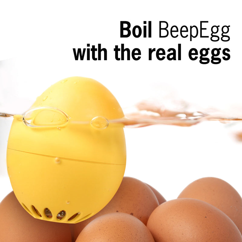 Penguin Beepegg – Egg Timer for Boiling Eggs – Musical Egg Cooker for Soft, Medium, Hard Boiled Eggs – Food Safe – Singing Floating Egg Timer – Egg Cooker for 3 Levels of Doneness - Brainstream Black
