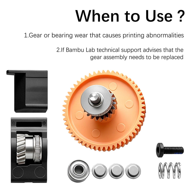 Original Bamboo P2S Extruder Gear Assembly,Precise Feeding & Wear Resistant,Sainless Steel Extruder Gear Kit for Bambu Lab P2S Extruder Drive Gear Assembly Original OEM P2S Accessories