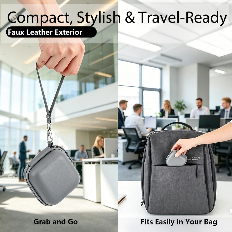 Carrying Case for Plaud NotePin/NotePin S Palm-Size (Case Only) | Faux Leather EVA Hard Shell Organizer, Splash-Resistant & Scratch-Resistant, All-in-One Storage for Your NotePin Kit