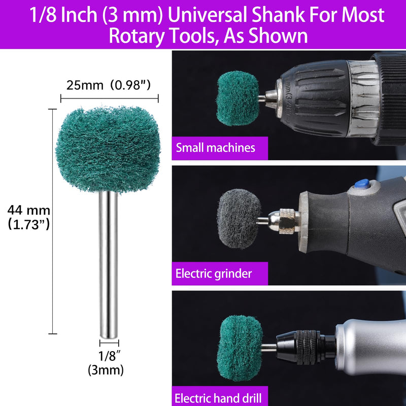 100 PCS Abrasive Buffing Wheels for Dremel, Thickened Polishing Kit 1/8 Inch Shank for Rotary Tool Accessories, Polishing Wheel Set for Metal Rust Wood Glass Watch Brass 100pcs abrasive wheels