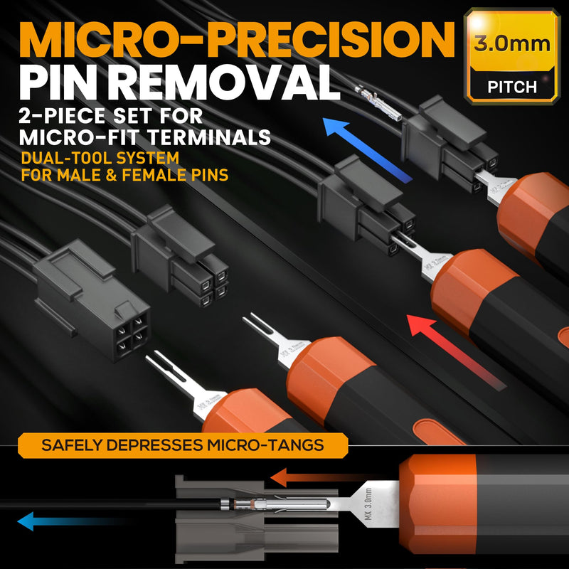 SOMELINE Micro-Fit 3.0 Connector Crimping Tool Kit, 2-16 Pin Dual Row Male & Female Housings, 28-18 AWG Terminal, 2 Pin Extractors & 32-20 AWG Crimper, Compatible with Molex, for PC, 3D Printers & DIY Micro-Fit 3.0mm Pitch