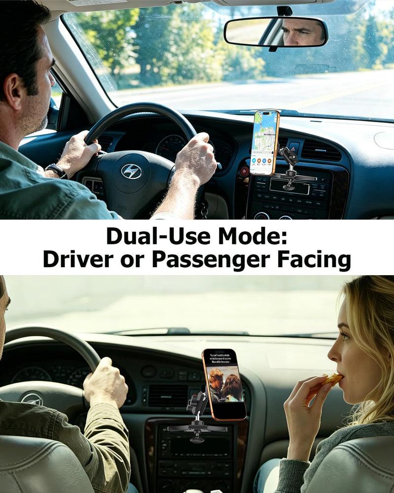 CD Slot Phone Holder for Car Magnetic [Driver and Passengers can Use] Magnet Car Phone Mount CD Player with Adjustable Aluminum Arm for All iPhones & Android Cell Phones