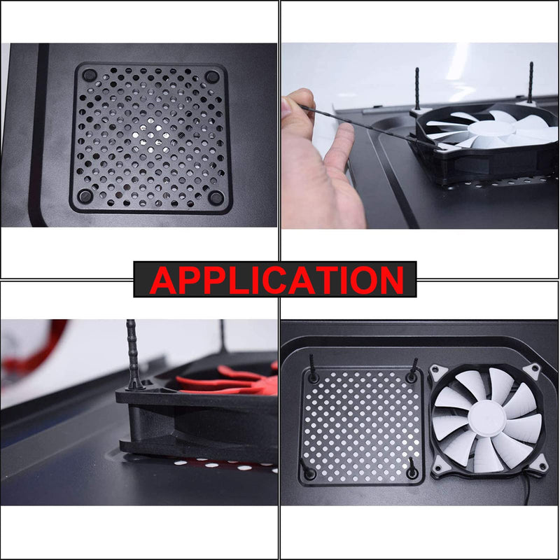 20PCS Computer Case Fans PC Cooling Fan Mount Screws, CPU Fan Mounting Pin Rivet Black Soft Rubber Reducing Noise Anti-Vibration Screws 65mm/2.56in Large