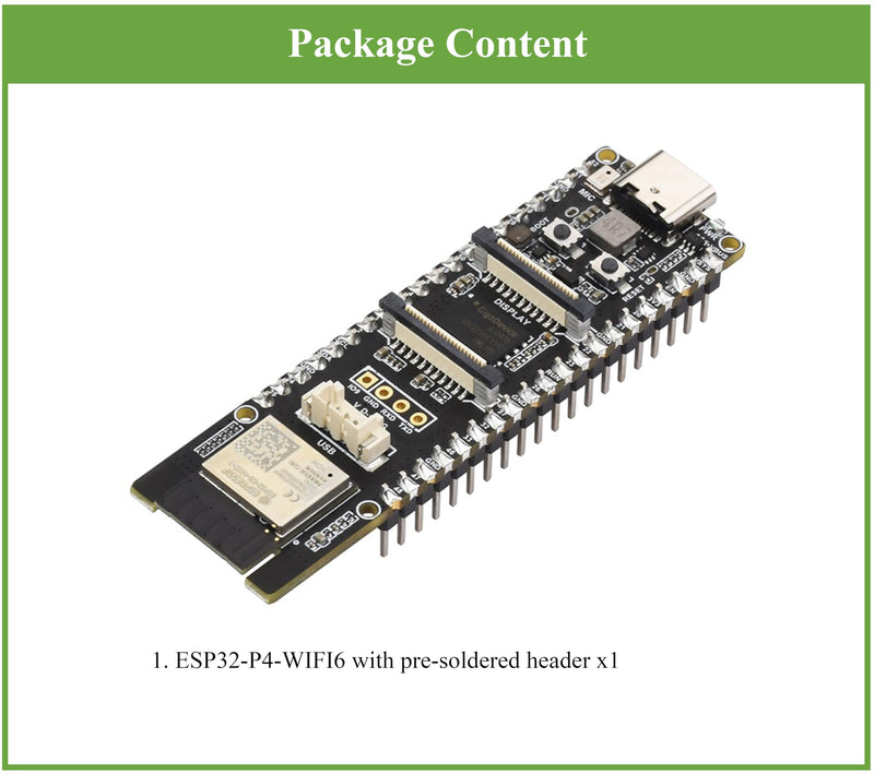 AI ESP32-P4-WIFI6 Development Board with Pre-Soldered Header, Based On ESP32-P4 and ESP32-C6, Supports Wi-Fi 6 and Bluetooth 5 / BLE, Rich Human-Machine Interfaces, Supports AI Speech Interaction