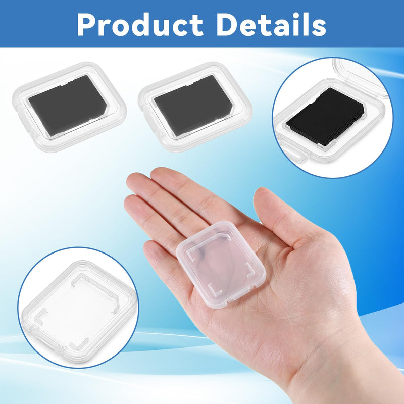 Clear Memory Card Case, Plastic Memory Card Holder | Transparent Memory Card Case Storage Box, Compatible with Standard SD Cards, SDHC, SDXC Cards (20 Pcs)