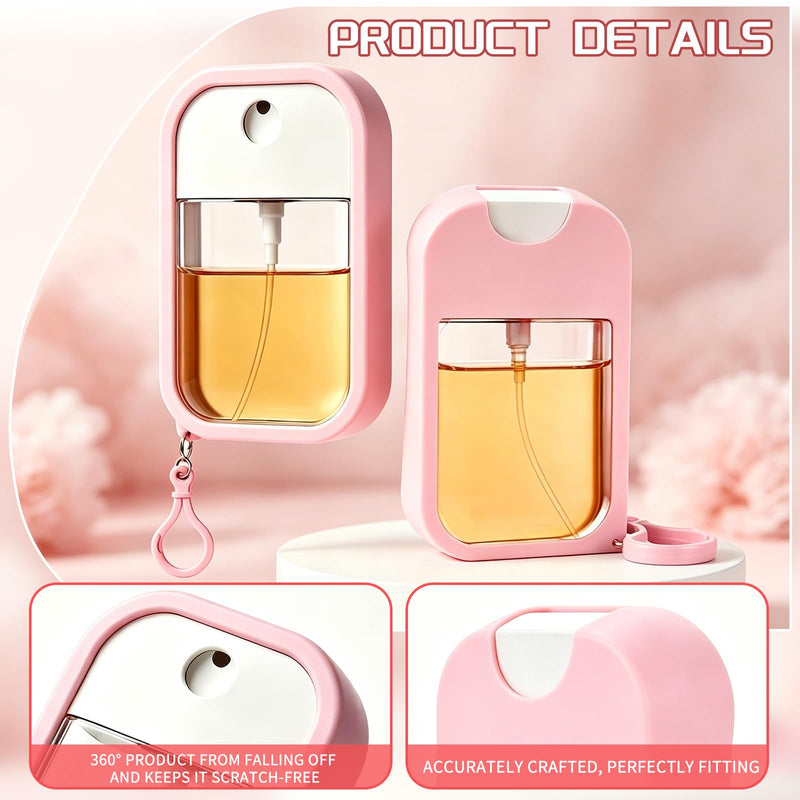 Hand Sanitizer Spray Case Compatible with Wish, 4 Packs Soft Silicone Protective Cases with Keychain, Easy to Clean, Practical and Portable, Non‑Slip, Fit Design, Suitable for Daily Use