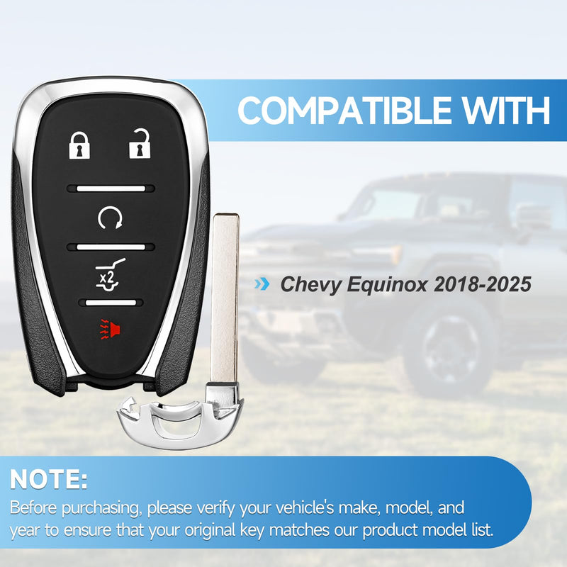 2 Pcs Key Fob Replacement Remote fits for Chevy Equinox 2018 2019 2020 2021 2022 2023 2024 2025 Smart Car Keyless Entry Remote HYQ4AA HYQ4AS 315 MHZ ID46