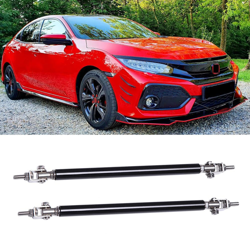 2PCS Front Bumper Lip Splitter Strut Rod 8''-11'' Adjustable Splitter Diffuser Strut Rods Tie Bars Compatible with Most Car Vehicles Camaro Nissan Maxima Toyota(Black) Black
