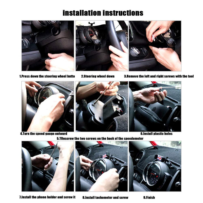 igersaw Behind Tachometer Mount Smart Phone GPS Mounting Design Holder Kit for Mini Cooper R55 R56 R57 R60 R61(2008-2013seris) Union Jack (Black & Grey Union Jack Flag Style) Black & Grey Union Jack Flag Style