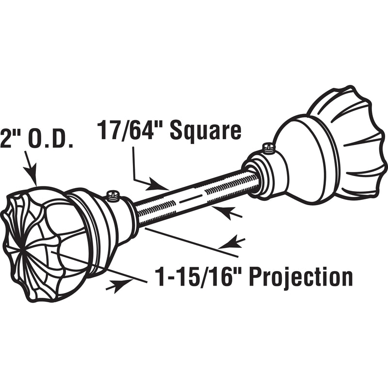 Prime-Line E 28317 Mortise Style Fluted Glass Door Knobs - Perfect for Replacing Broken Antique Lock Sets on Interior Doors, Features 2 In. Outside Diameter Knobs, Classic Bronze (1 Set)