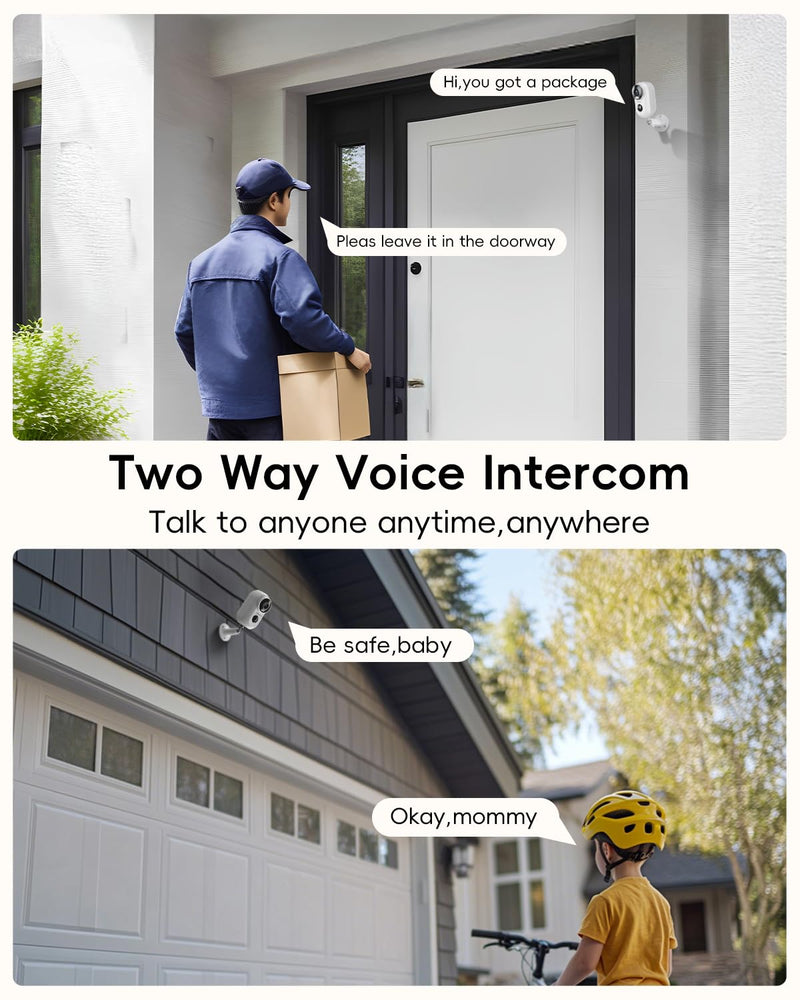 ZUMIMALL Security Cameras Wireless Outdoor with Magnetic Mount, 2K, 2.4G WiFi,3W Solar Panel with 10ft Type C Cable