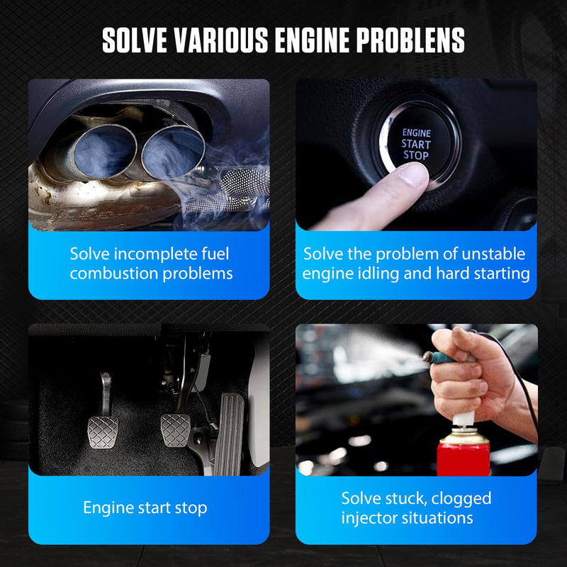 Fuel Injector Cleaning Kit, Auto Fuel Injector Tester Tool, 6 Adapter Fuel Injectors Cleaner kit, 4 Pulse Modes DIY Fuel Injection Cleaner Kit