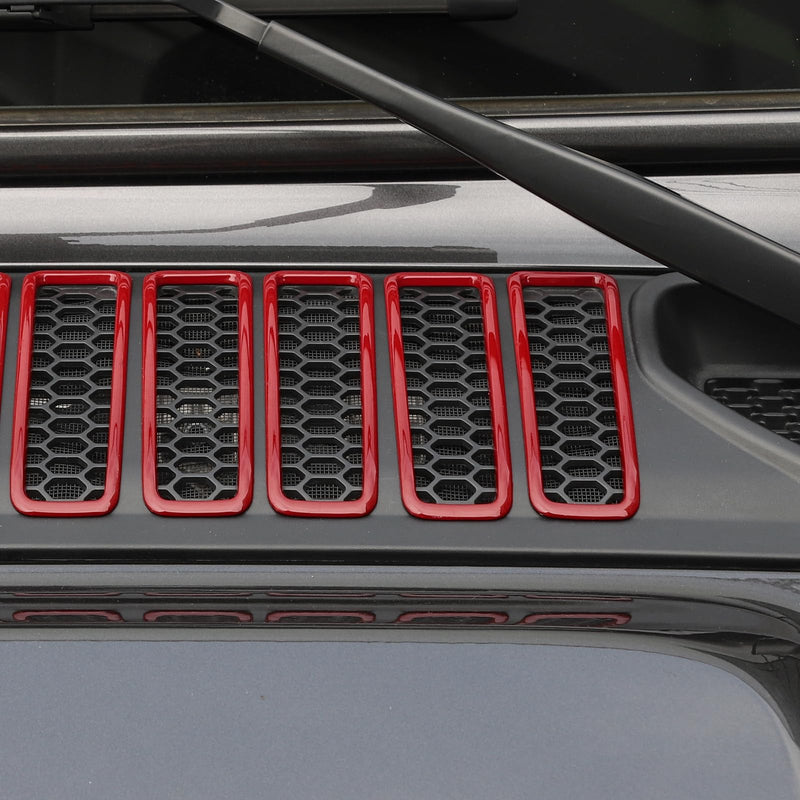 RT-TCZ for Jeep JL Hood Vents Cover Trim Red for Jeep Wrangler JL JLU Gladiator JT 2018-Present Red Exterior Accessories 7pcs
