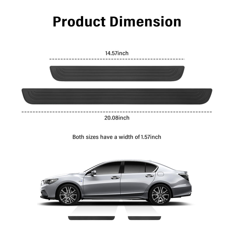 4PCS Car Door Sill Protector,Anti-Scratch & Waterproof Car Door Sills Scratch Protection,Universal Car Exterior Accessories Automotive Door Entry Guard for Car,Truck,SUV (Black, Width 1.57") Width 1.57" Black