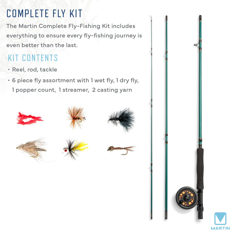 Martin Fly Reel and Fishing Rod Combo Kit Complete Fly