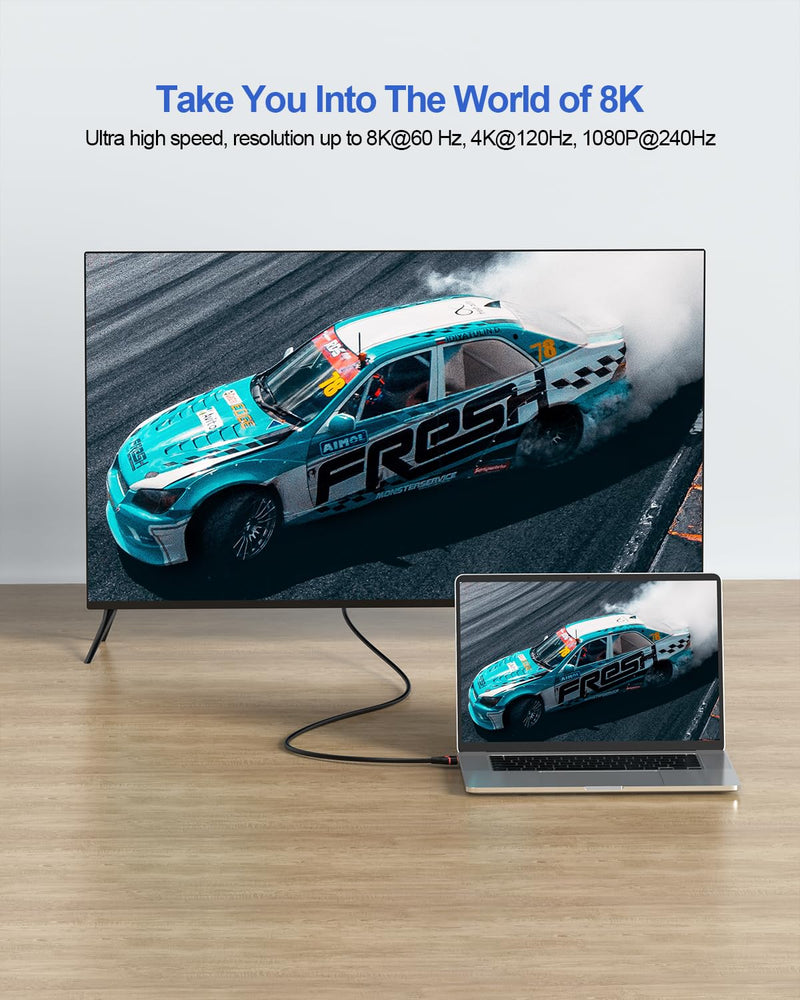 10K 8K HDM Cable 6FT 10-Pack, HDMI 2.1 Cable Ultra High Speed HDMI Cord 48Gbps 8K@60Hz, 4K@120Hz, 2K (HDCP 2.2&2.3, HDR10, 3D, eARC) for Monitor, HDTV, Roku TV, PC, PS5/PS4, Blu-ray