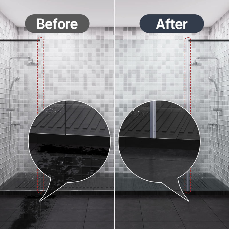 AmazerBath Shower Door Side Seal Strip (Set of 2), Frameless Glass Shower Door Seal Strip - Suitable for 3/8 Inch Glass, 78 inch Side Seal 3/8
