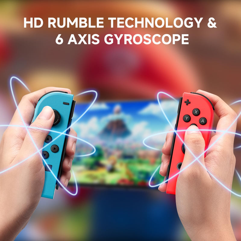 Switch Controllers Compatible with Switch/Lite/OLED, Programming Wireless Pro Controller with Motion Control, Vibration, Wake-up, Turbo, Screenshot Blue