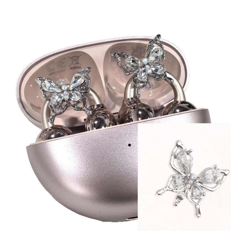 2pcs Rhinestone Decor For Clip On Earbuds Open Ear Decorative Zirconia Earphone Accessories Removeable DIY Earphone Decoration