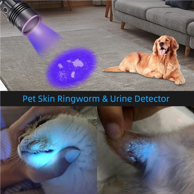 ALONEFIRE SV117 70W Professional UV Flashlight 365nm Digital Display USB-C Rechargeable with Protective Glasses