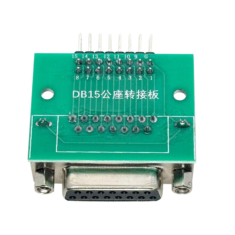 2Pcs DB15 Female Breakout Conversion Board, RS232 D-SUB Serial 15Pin to DIP 0.1” Pitch Bent Pin Test board for DB15 Serial Communication Prototyping or Troubleshooting